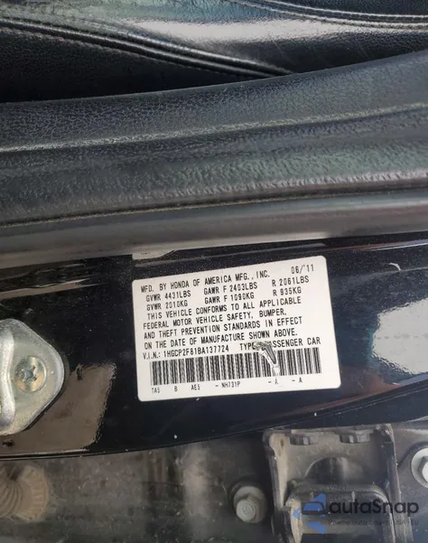 2011 Honda Accord Exl z USA, uszkodzony, nr VIN 1HGCP2F81BA137724
